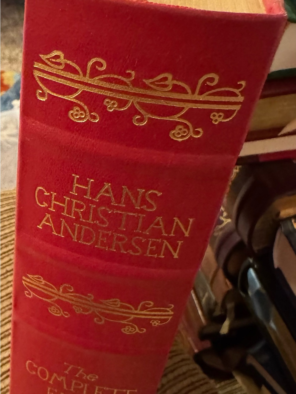 Hans Christian Andersen Red Decorative Book Leather Bound NWOTs